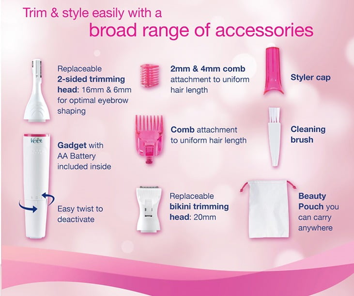 veet facial hair removal trimmer